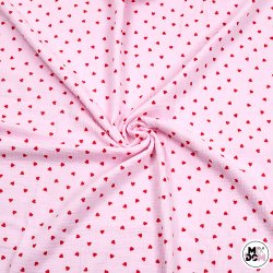 Muślin serduszka na różowym...