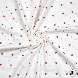 Muślin bawełniany serduszka...