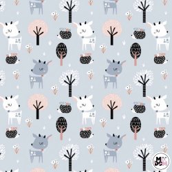 Jelonki w lesie na szarym...