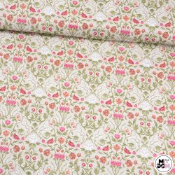 Kwiatowa koronka na beżu...