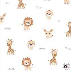 Zoo żyrafa lew białe tło wz339