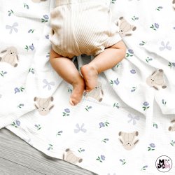 Muślin misie w kwiatach...